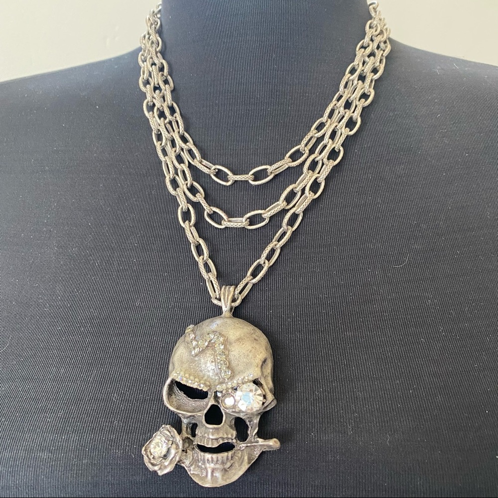NEW Skull multi chain necklace